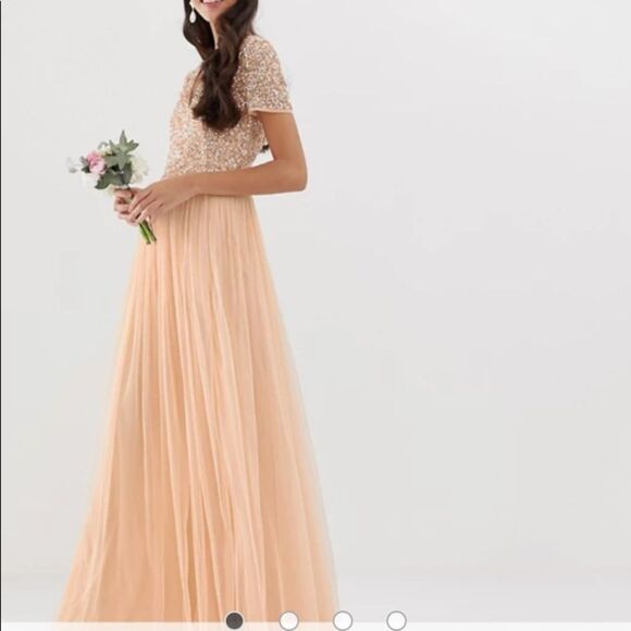 Sequin top tulle maxi dress - Maya - Picture 5 of 8